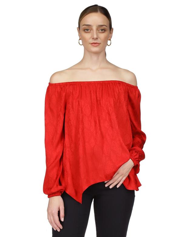 Michael Michael Kors Womens Off-The-Shoulder Jacquard-Print Top, Regular & Petite Product Image