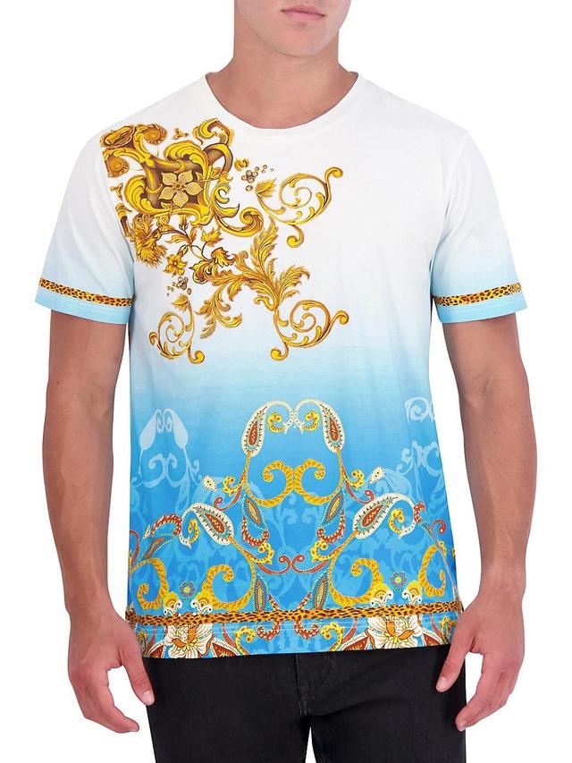 Mens Golden Scrolls Cotton T-Shirt Product Image