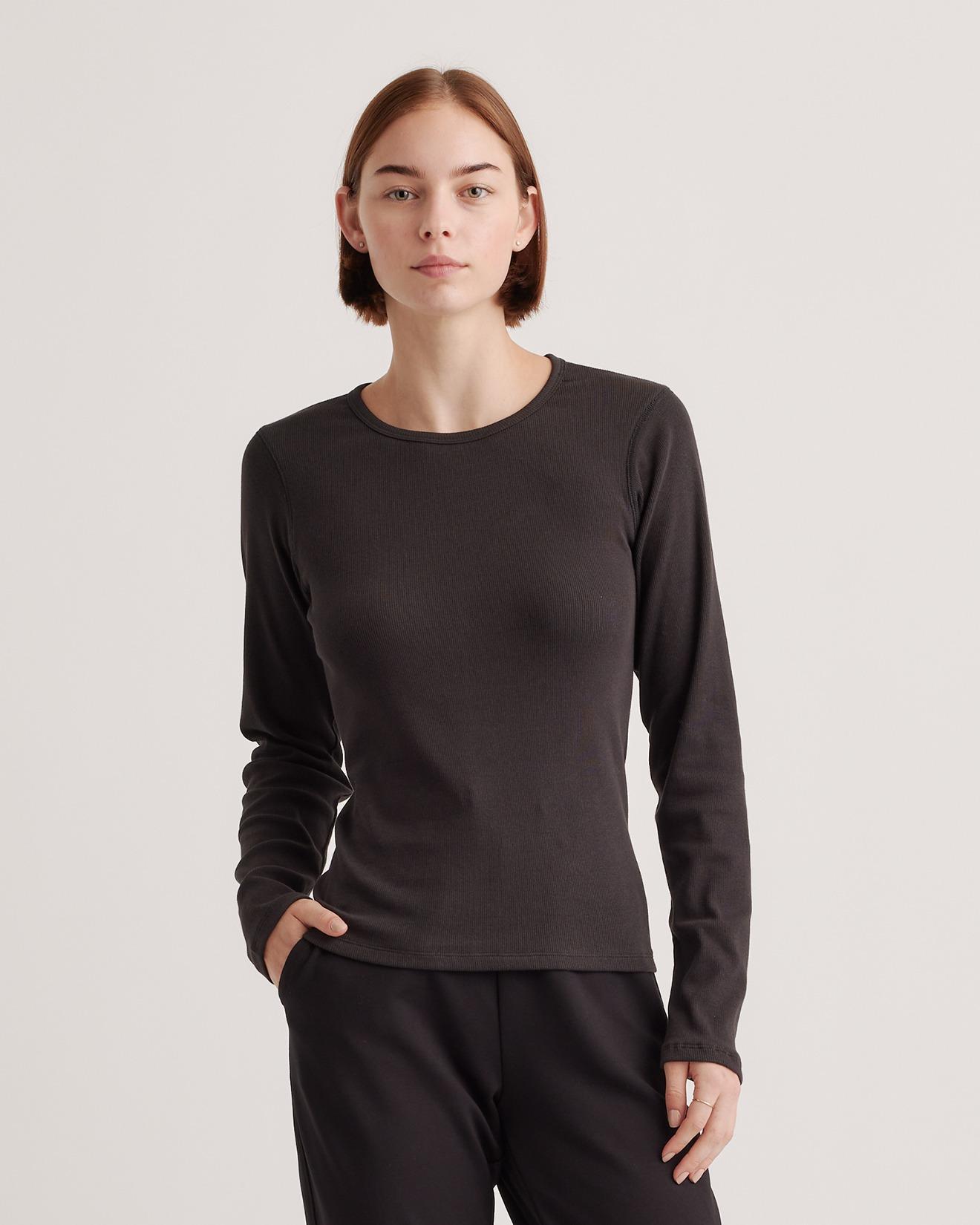 Organic Cotton Micro-Rib Long Sleeve Tee Product Image