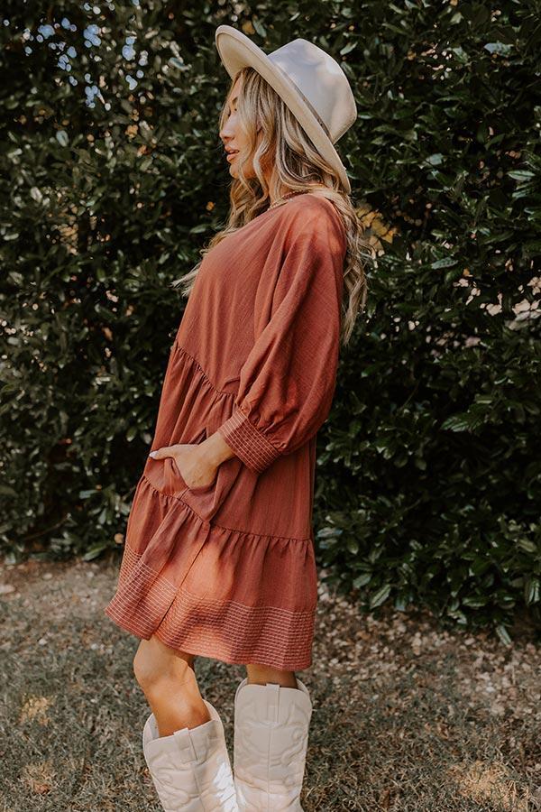 Dreamy Moment Mini Dress in Rust Product Image