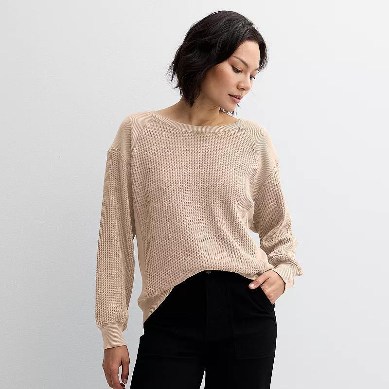 Womens Farmers Market Waffle Long Sleeve Top product image