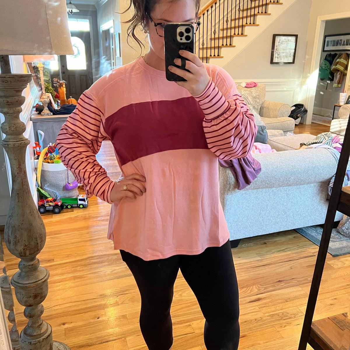 Pink Striped Top Product Image