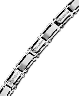 Mens Diamond Bracelet in Stainless Steel (1/2 ct. t.w.) Product Image