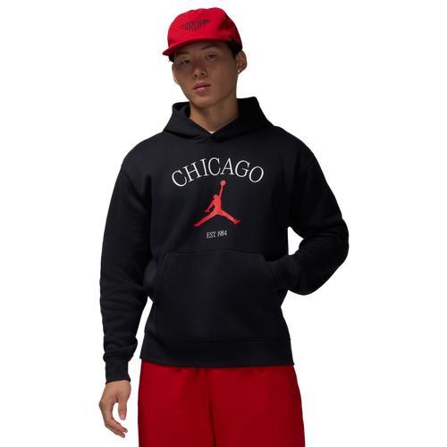 Jordan Mens Jordan Chicago City HBR Pullover Hoodie - Mens Carbon Heather Product Image