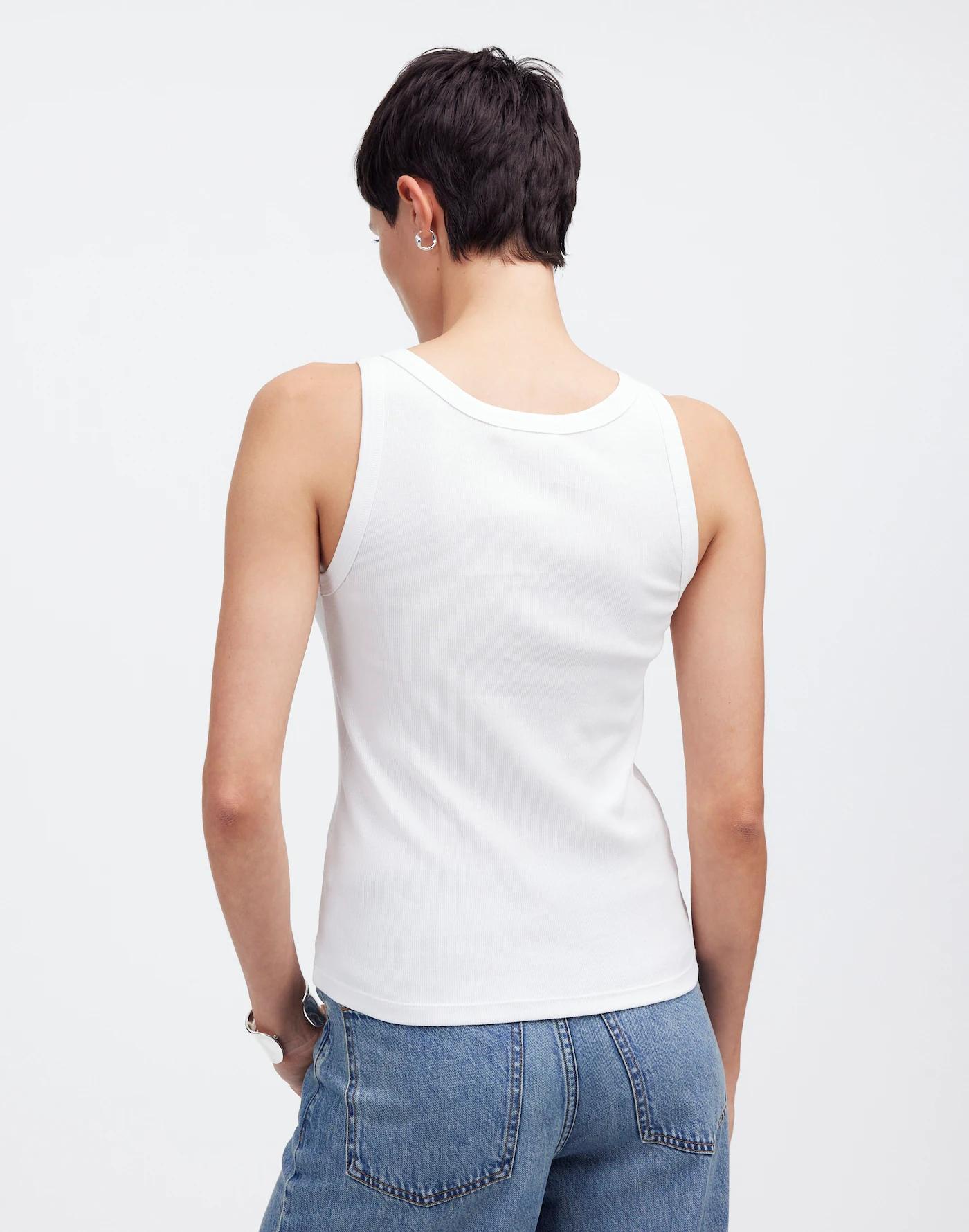 Essential High-Neck Tank in Supima® Rib Product Image