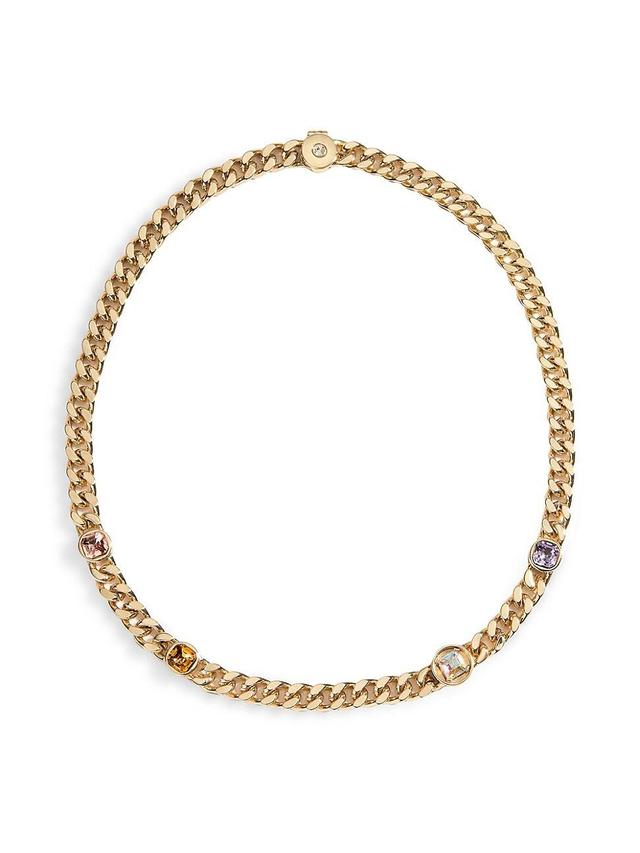 Womens Lyra 12K Yellow Gold & Crystal Chain Necklace Product Image