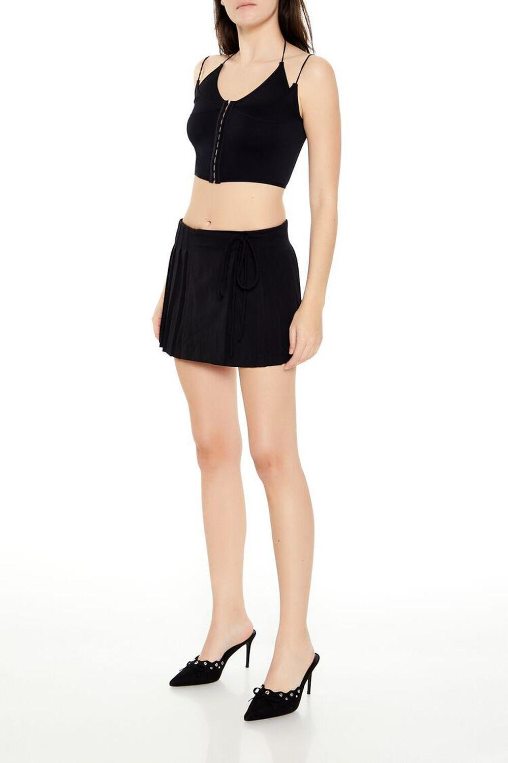 Pleated Mock Wrap Mini Skirt | Forever 21 Product Image