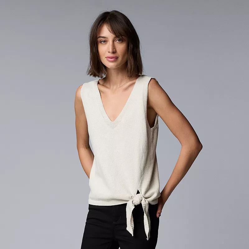 Womens Simply Vera Vera Wang Side Tie Sweater Tank Top Product Image