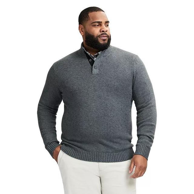 Big & Tall IZOD Marled Button-Mock Sweater, Mens Product Image