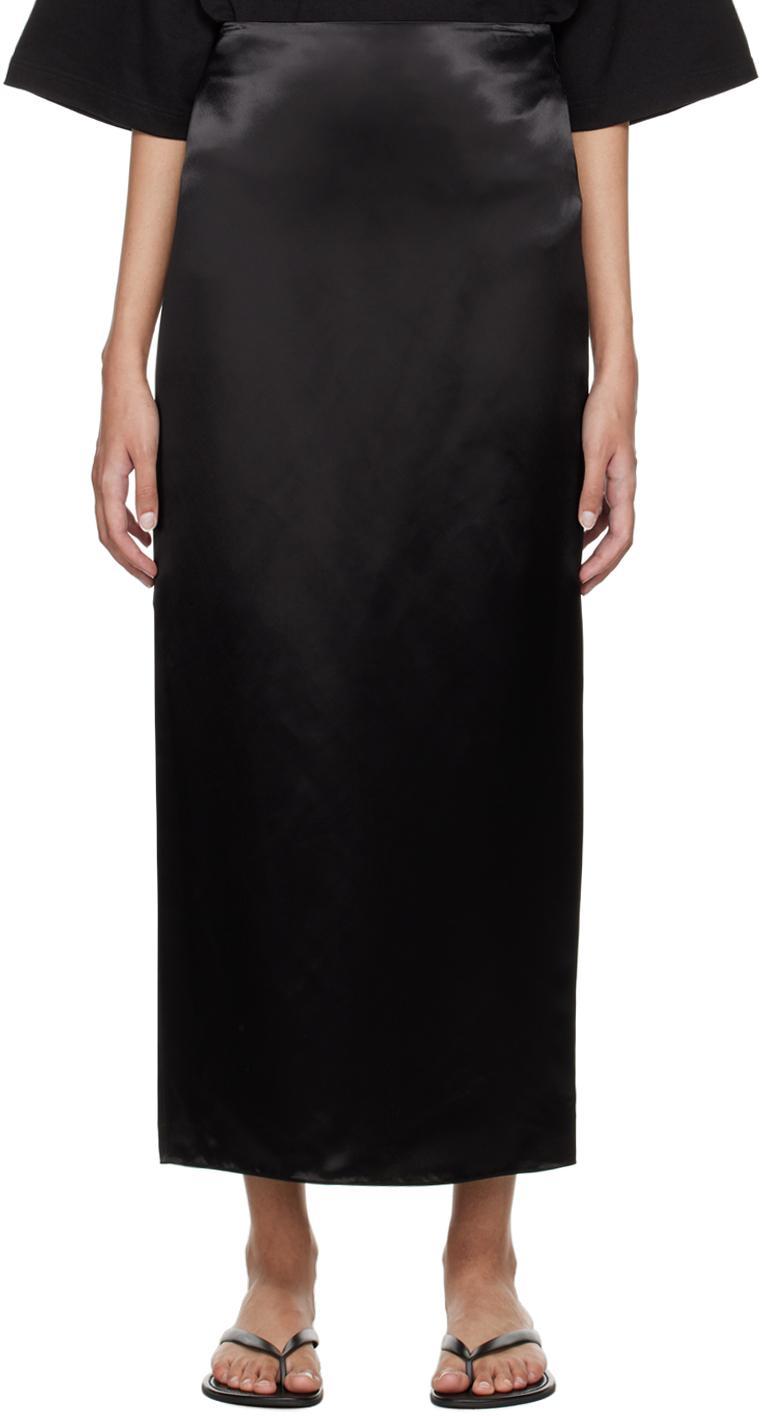 THE ROW Marinella Silk Midi Skirt In Blk Black Product Image