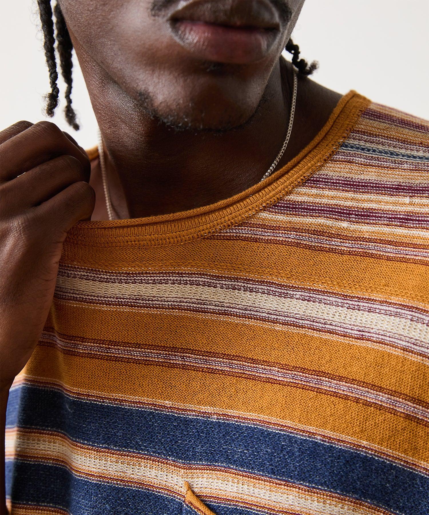 Striped Linen Shore Sweater in Copper Clay Product Image