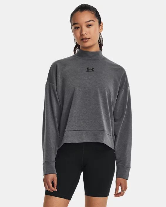 Women's UA Rival Terry Mock Crew Product Image