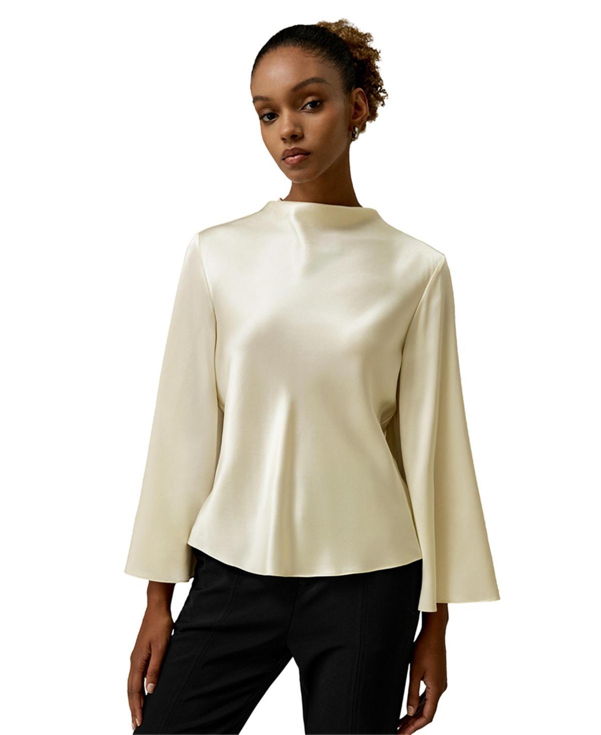 Lilysilk Womens Bell Sleeves Minimalist Silk Top product image