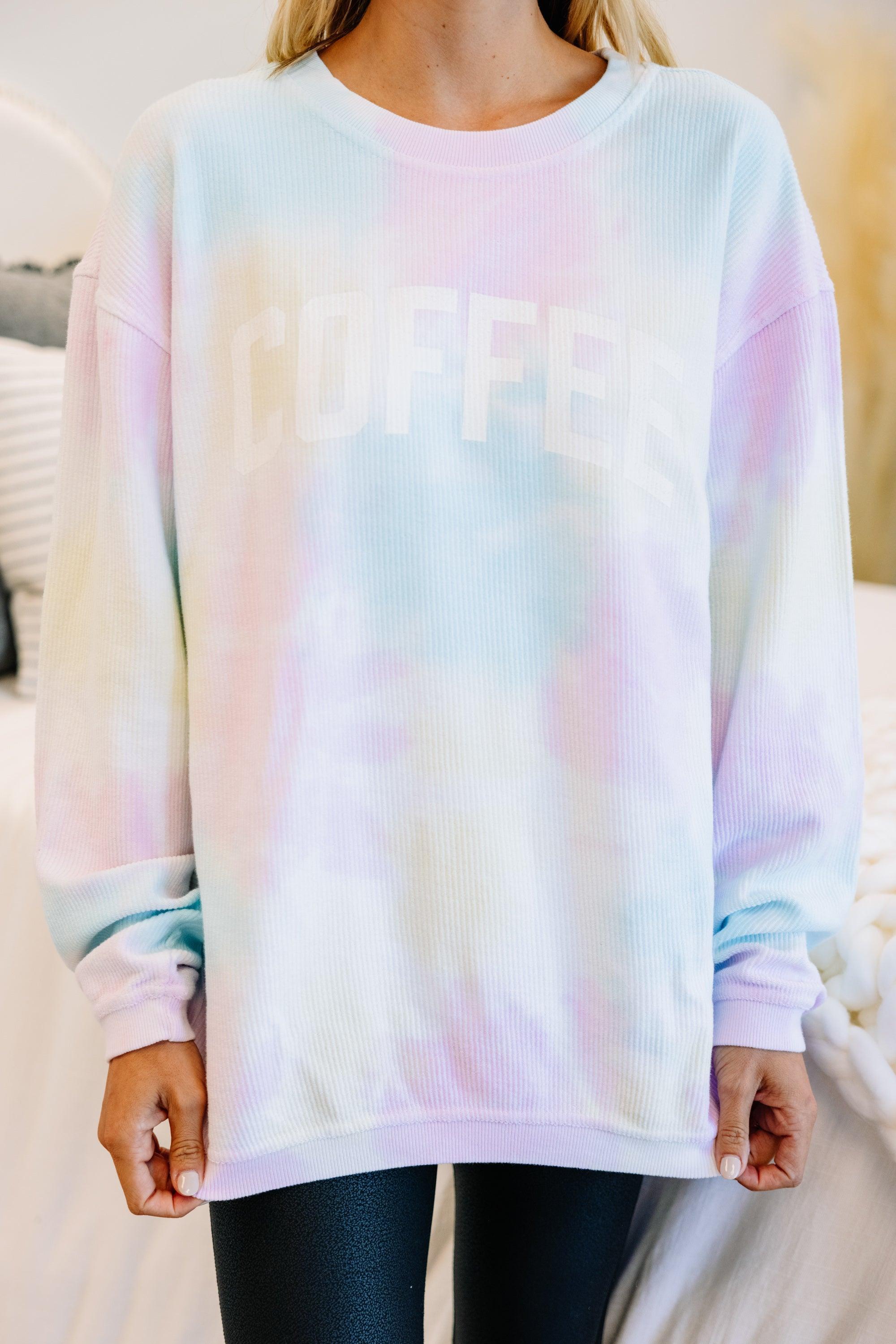 Coffee Graphic Tie Dye Sweatshirt Female Product Image