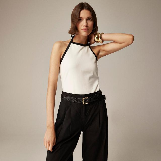 Mariner cloth halter top with contrast trim Product Image