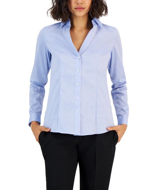 Jones New York Womens Easy Care Button Up Long Sleeve Blouse Product Image