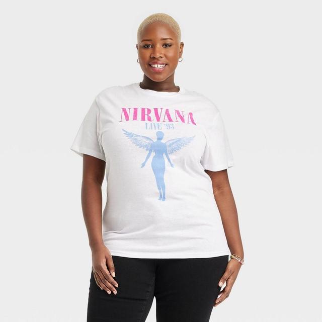 Womens Nirvana in Utero Short Sleeve Graphic T-Shirt - White Product Image