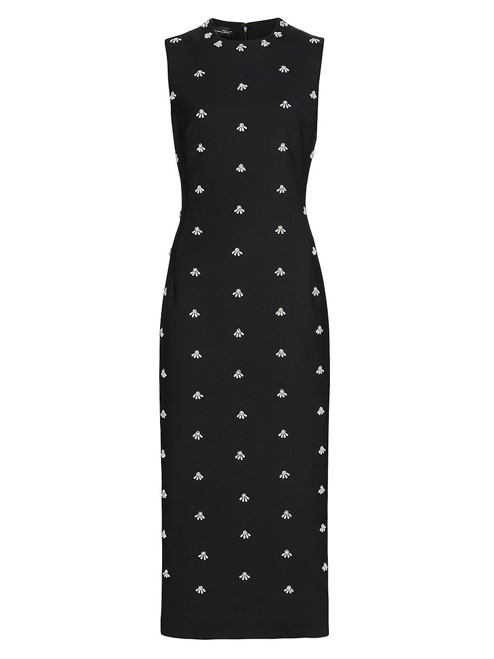 Womens Wool Faux-Pearl Sleeveless Midi-Dress Product Image