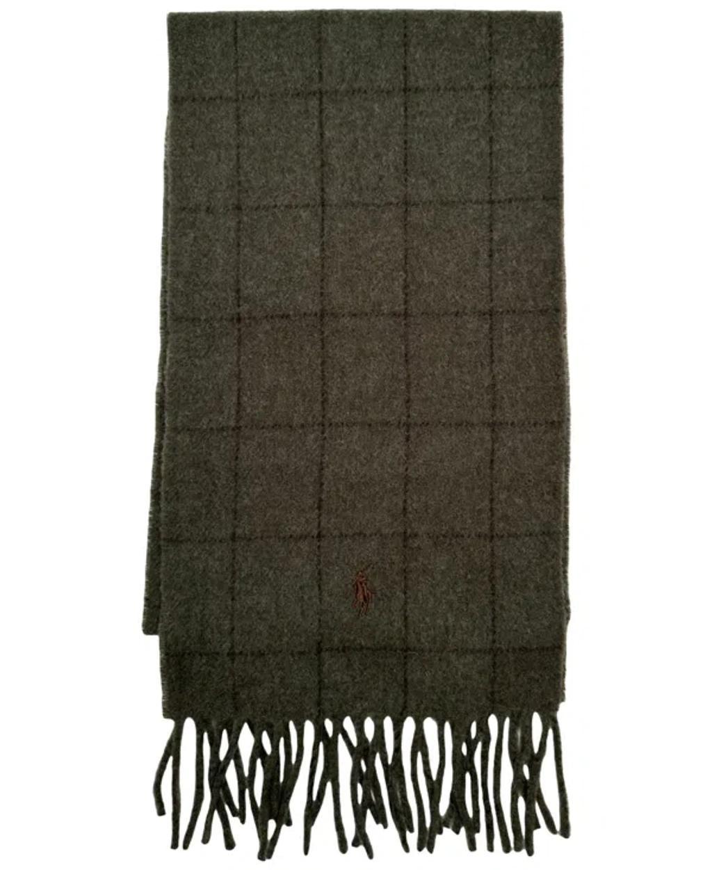 POLO RALPH LAUREN Men's Reversible Windowpane Scarf In Dk Loden,dk Brown Product Image