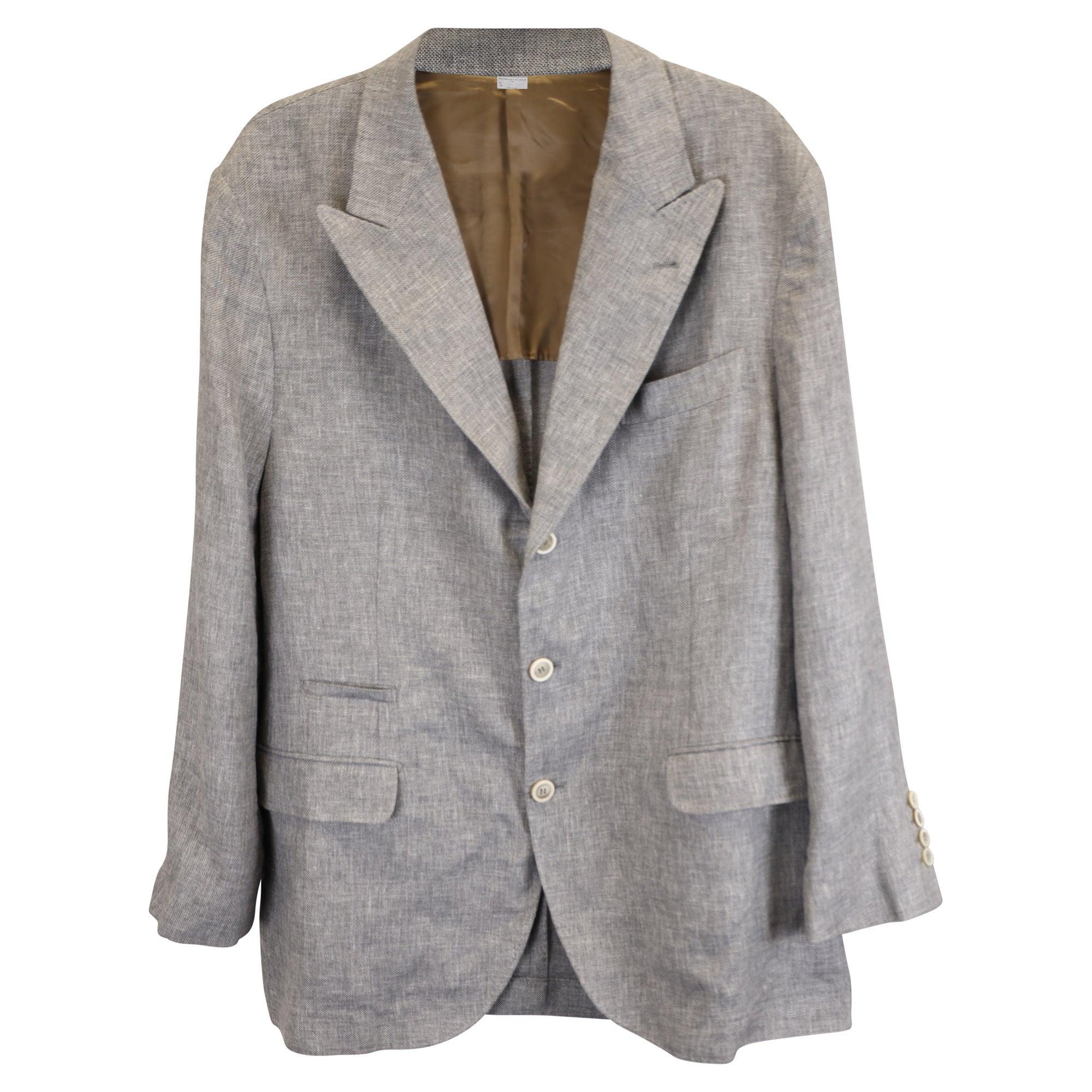 Brunello Cuccinelli Blazer In Grey Linen Product Image