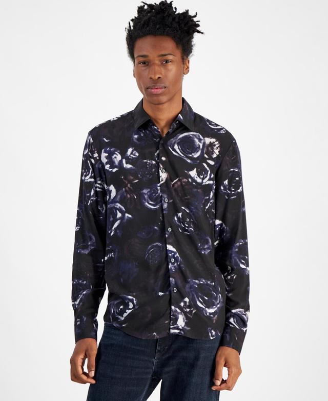 Hugo by Hugo Boss Mens Slim-Fit Floral Button-Down Shirt Product Image