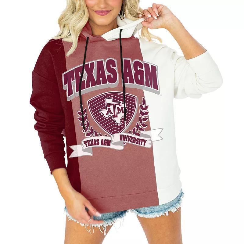 Womens Gameday Couture Maroon Texas A&M Aggies Hall of Fame Colorblock Pullover Hoodie Product Image