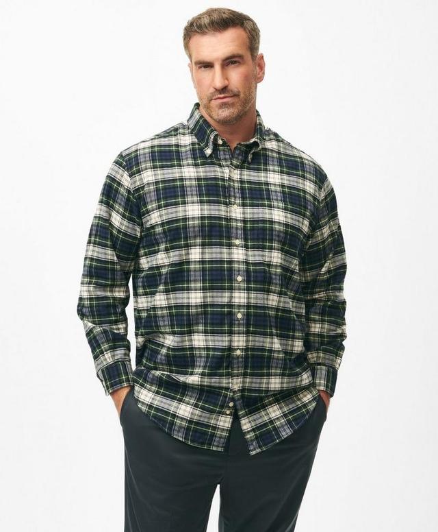 Big & Tall Portuguese Flannel Polo Button Down Collar, Tartan Shirt Product Image