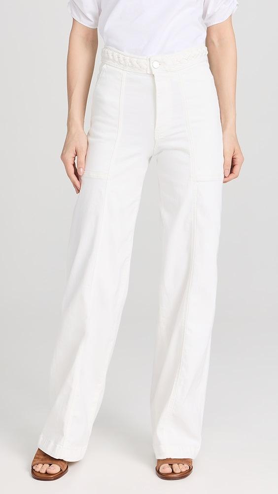 FRAME Braided Waistband Wide Leg Jeans | Shopbop Product Image