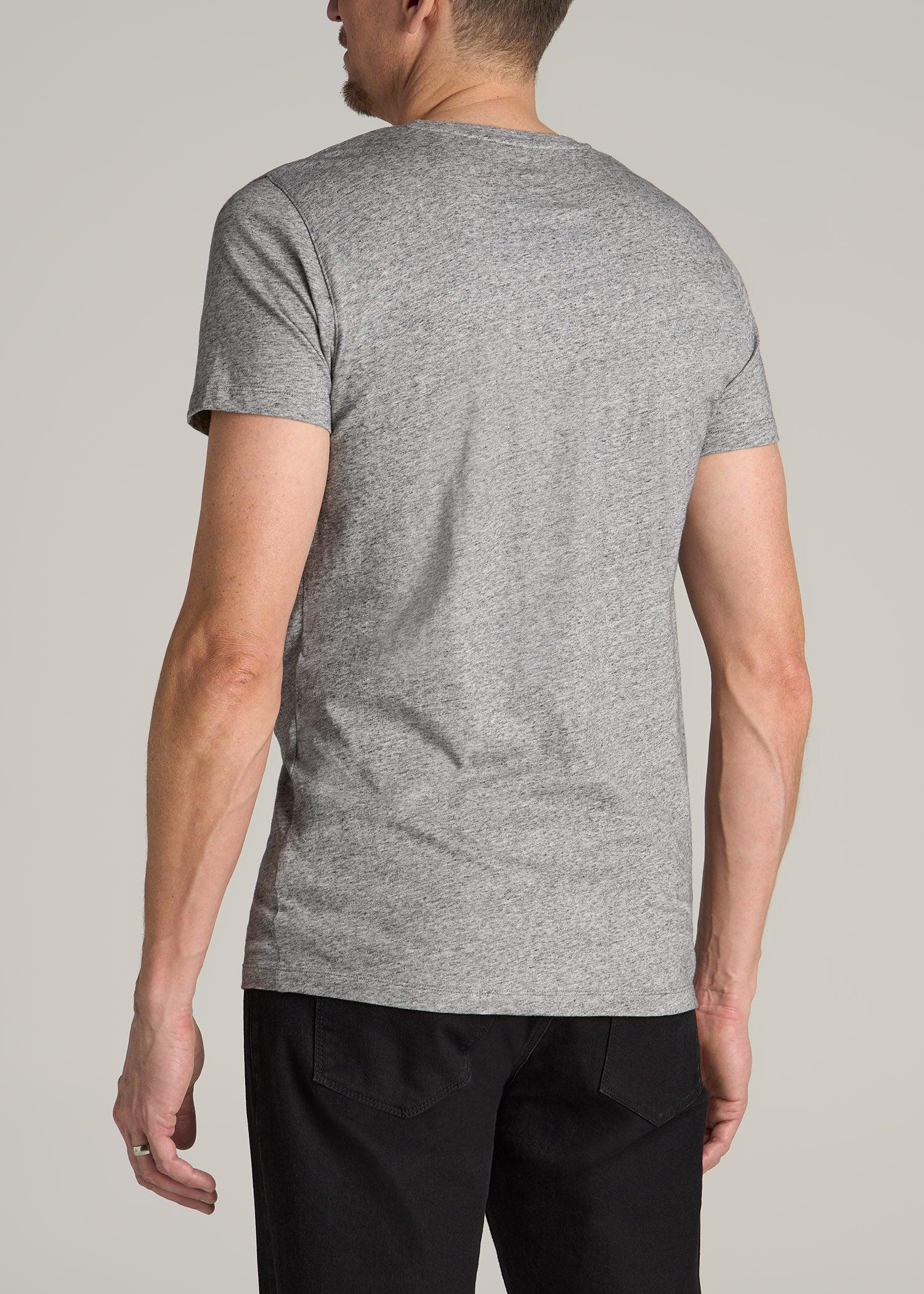 MODERN-FIT Embroidered Logo Crewneck T-Shirt for Tall Men in Heather Grey Male Product Image