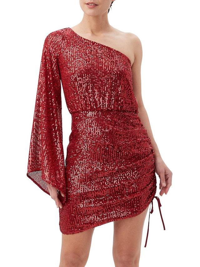 Womens Sukie Sequined One-Shoulder Minidress Product Image