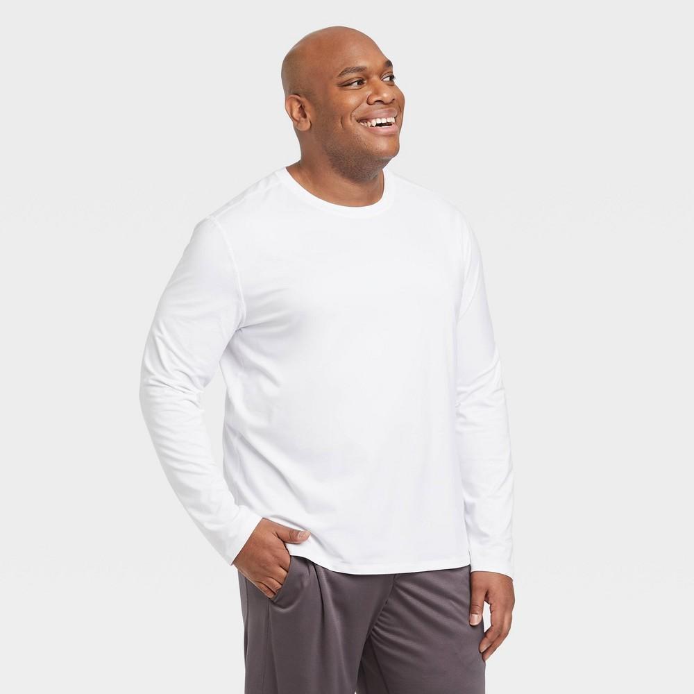 Mens Long Sleeve Performance T-Shirt - All in Motion True White S Product Image