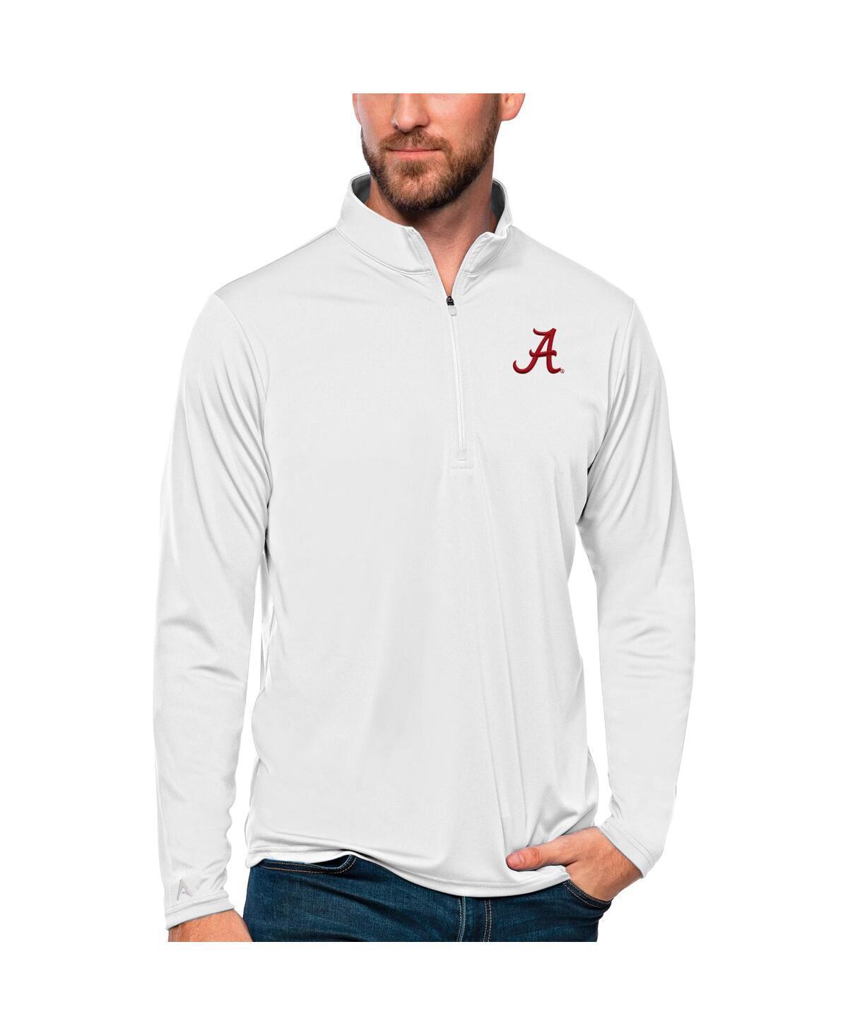 Antigua Mens White Alabama Crimson Tide Tribute Quarter-Zip Top Product Image