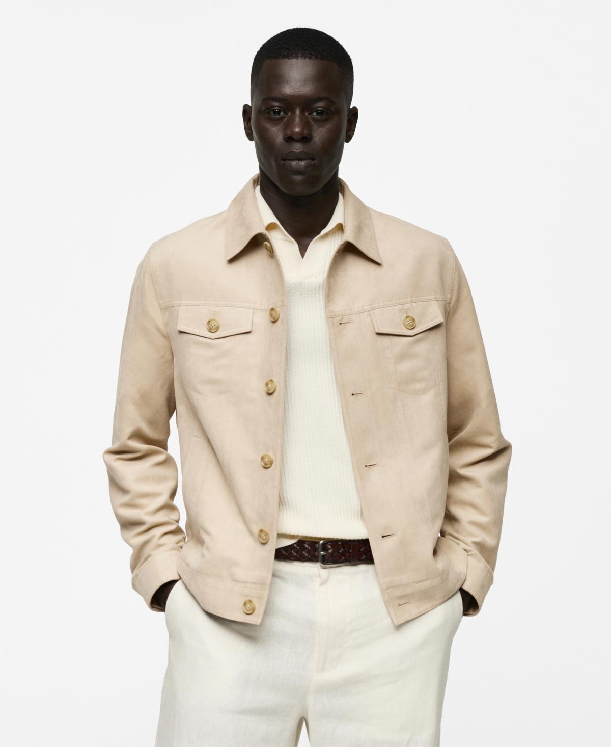 MANGO MAN - Suede-effect jacket with pockets beigeMen Product Image