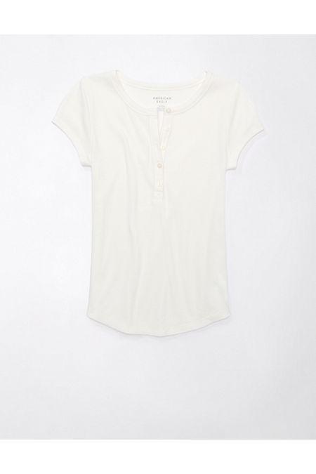 AE Ribbed Henley T-Shirt Womens Product Image