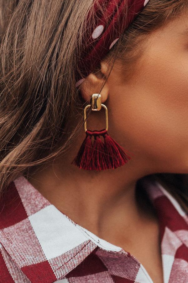 Pause For Perfection Earrings In Wine Product Image