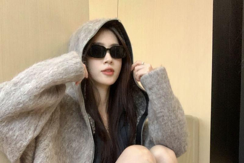 Fluffy Hooded Zip Jacket Product Image