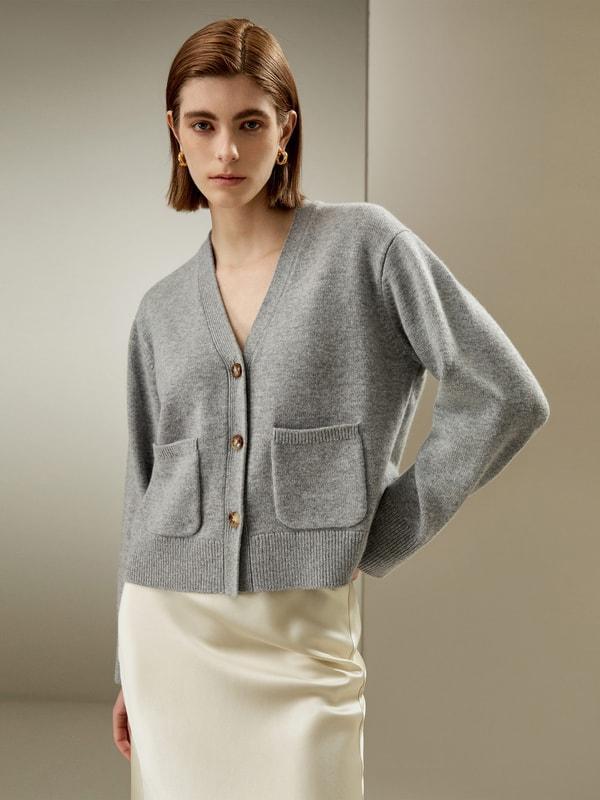 Cropped Wool-Cashmere Blend Cardigan Product Image