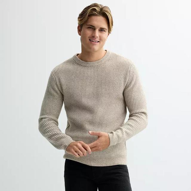 Mens Retrofit Textured Crewneck Sweater Blue Product Image