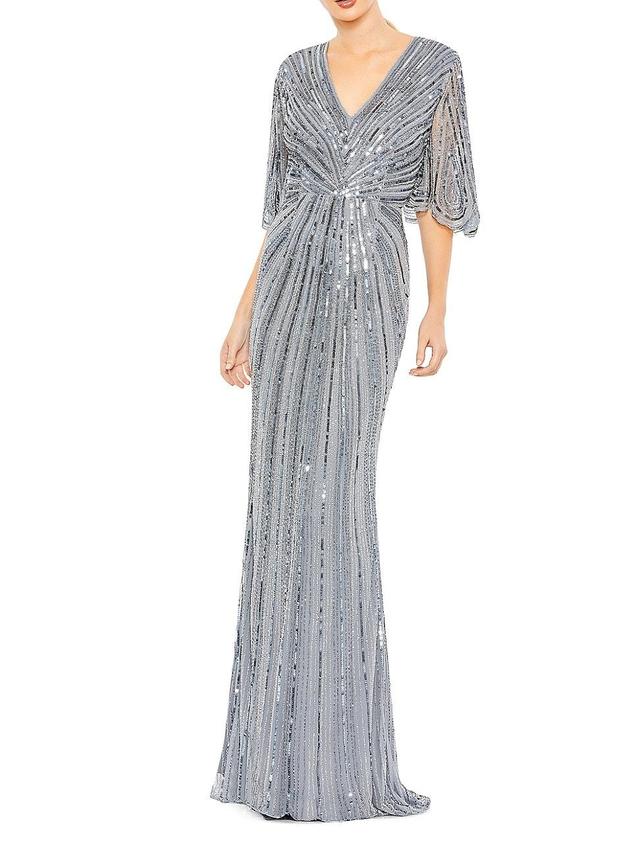 Mac Duggal Wide Sleeve Sequin Gown Product Image