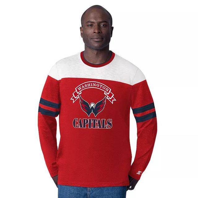 Mens Starter Washington Capitals Blitz Durene Long Sleeve T-Shirt Product Image