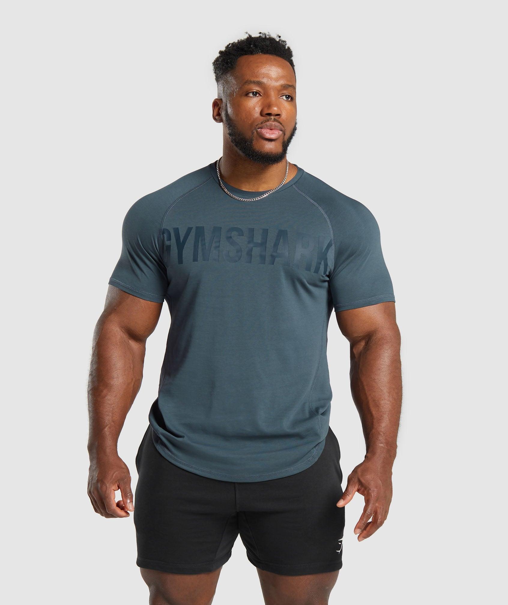 Gymshark Impact T-Shirt - Titanium Blue Male Product Image