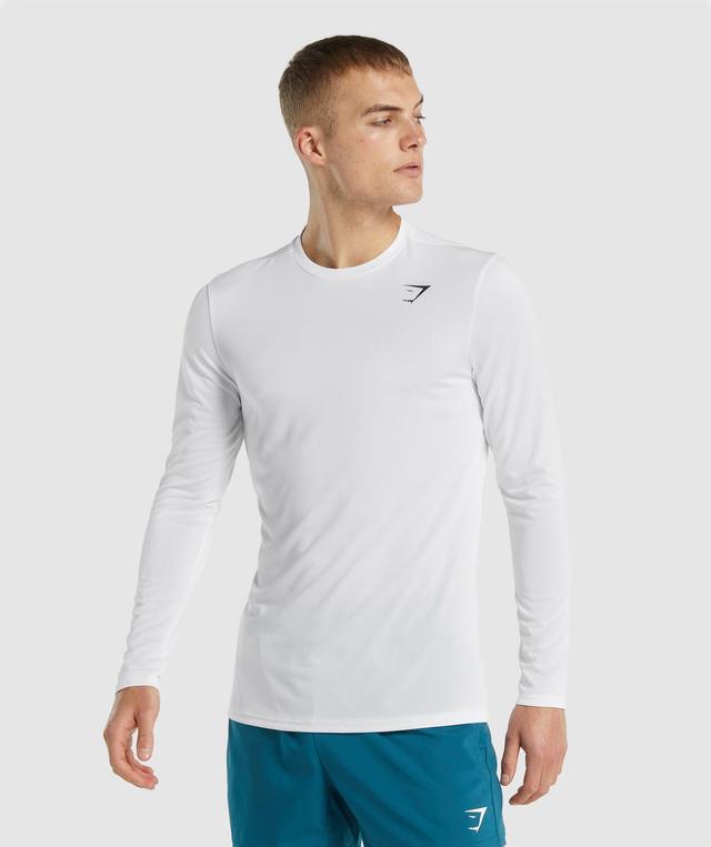 Gymshark Arrival Long Sleeve T-Shirt - White Male Product Image