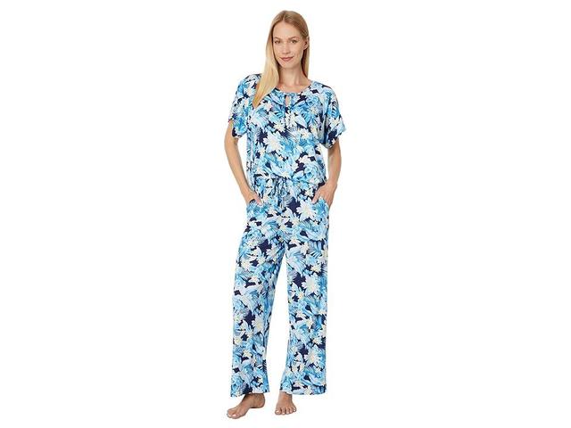 Tommy Bahama Short Sleeve Ankle PJ Set (Navy Print) Women's Pajama Sets Product Image