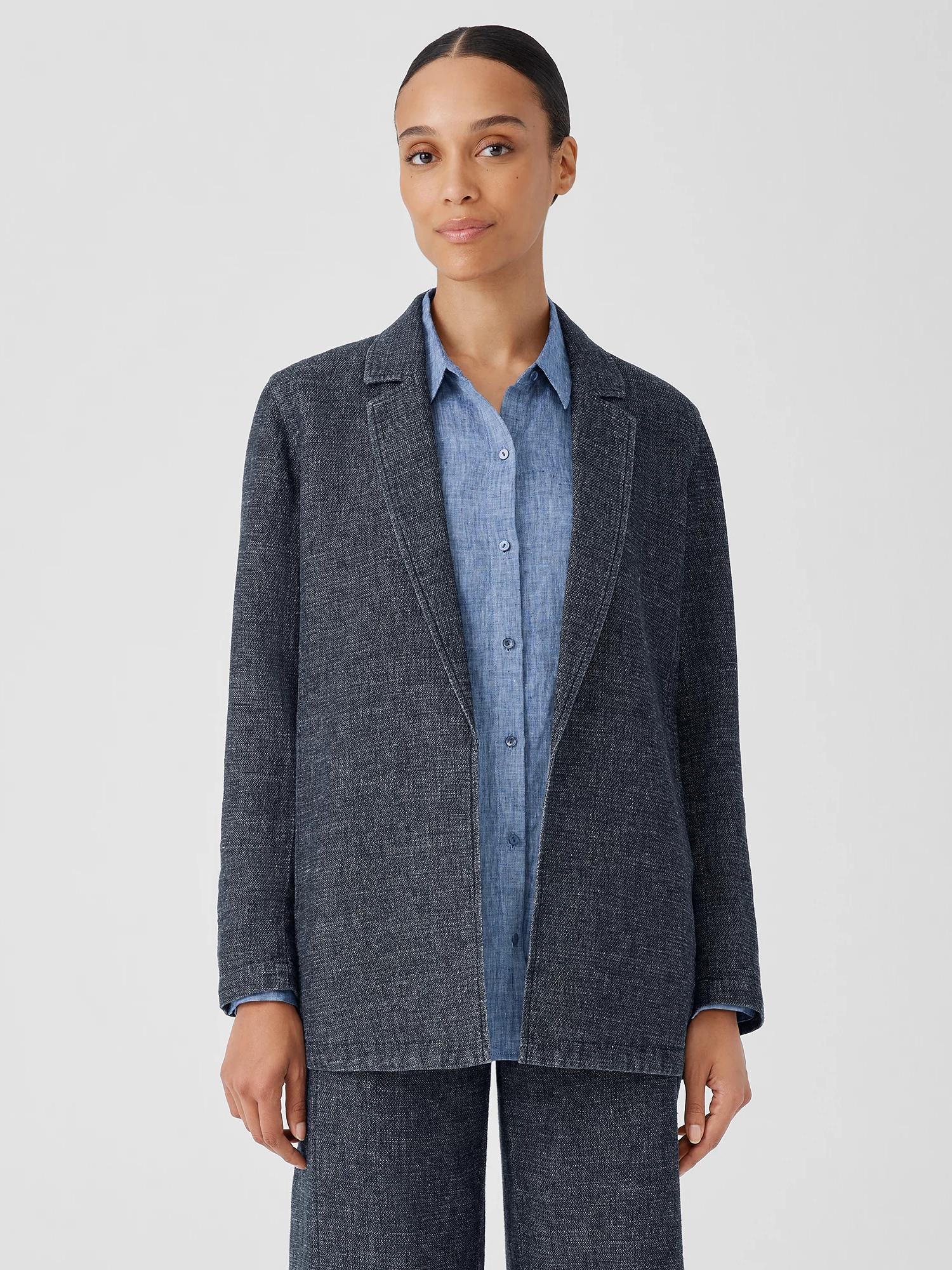 Tweedy Hemp Cotton Long Blazer product image