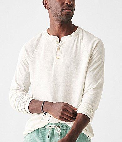 Faherty Cloud Heather Long Sleeve Henley T Product Image