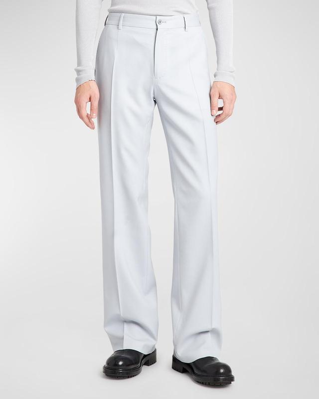 Dolce & Gabbana Sallia Flat Front Straight Leg Stretch Wool Twill Pants Product Image