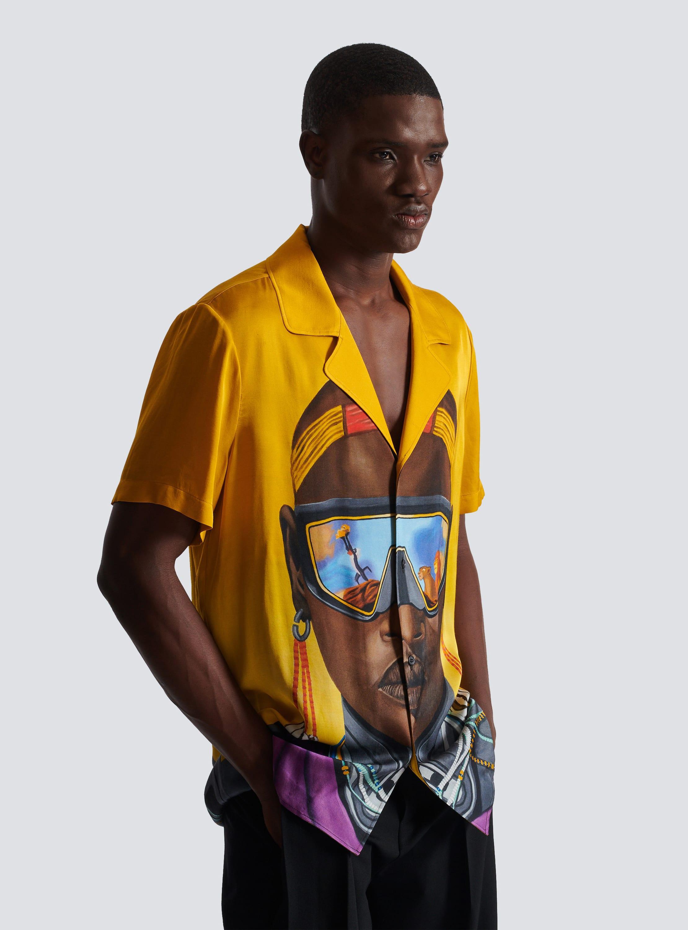 Disney x Balmain: The Lion King - Satin pyjama shirt with Nika Mtwana print Product Image