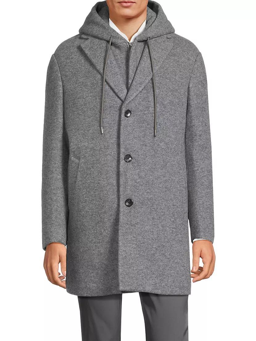 Tyson Wool-Blend Hoodie Coat Product Image