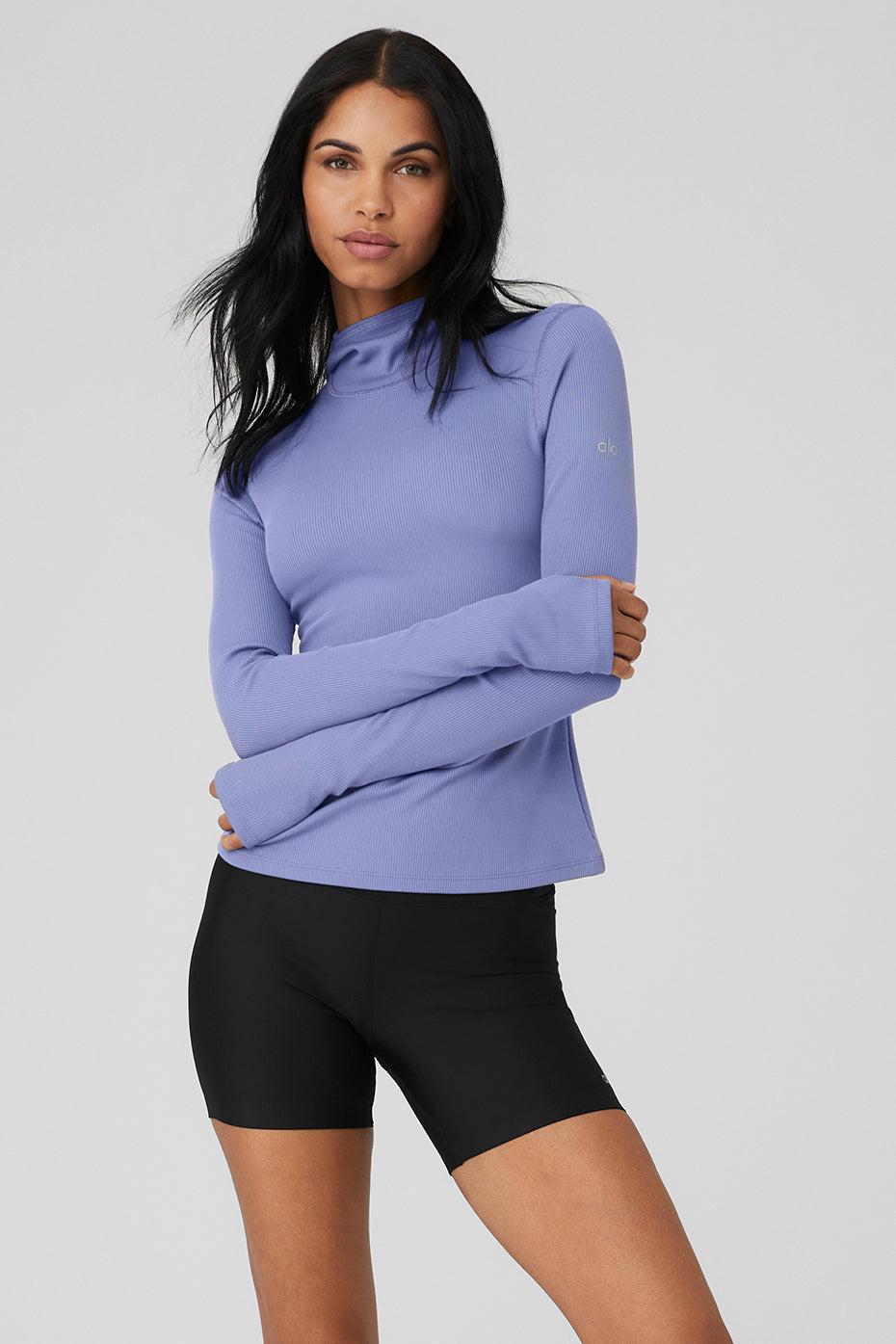 Alosoft Ribbed Frontrunner Long Sleeve - Infinity Blue Female Product Image