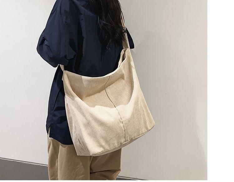 Plain Corduroy Crossbody Bag Product Image